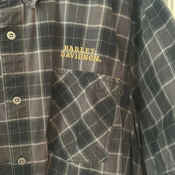 Men’s Harley Davidson button up plaid shirt - Picture 2 of 4